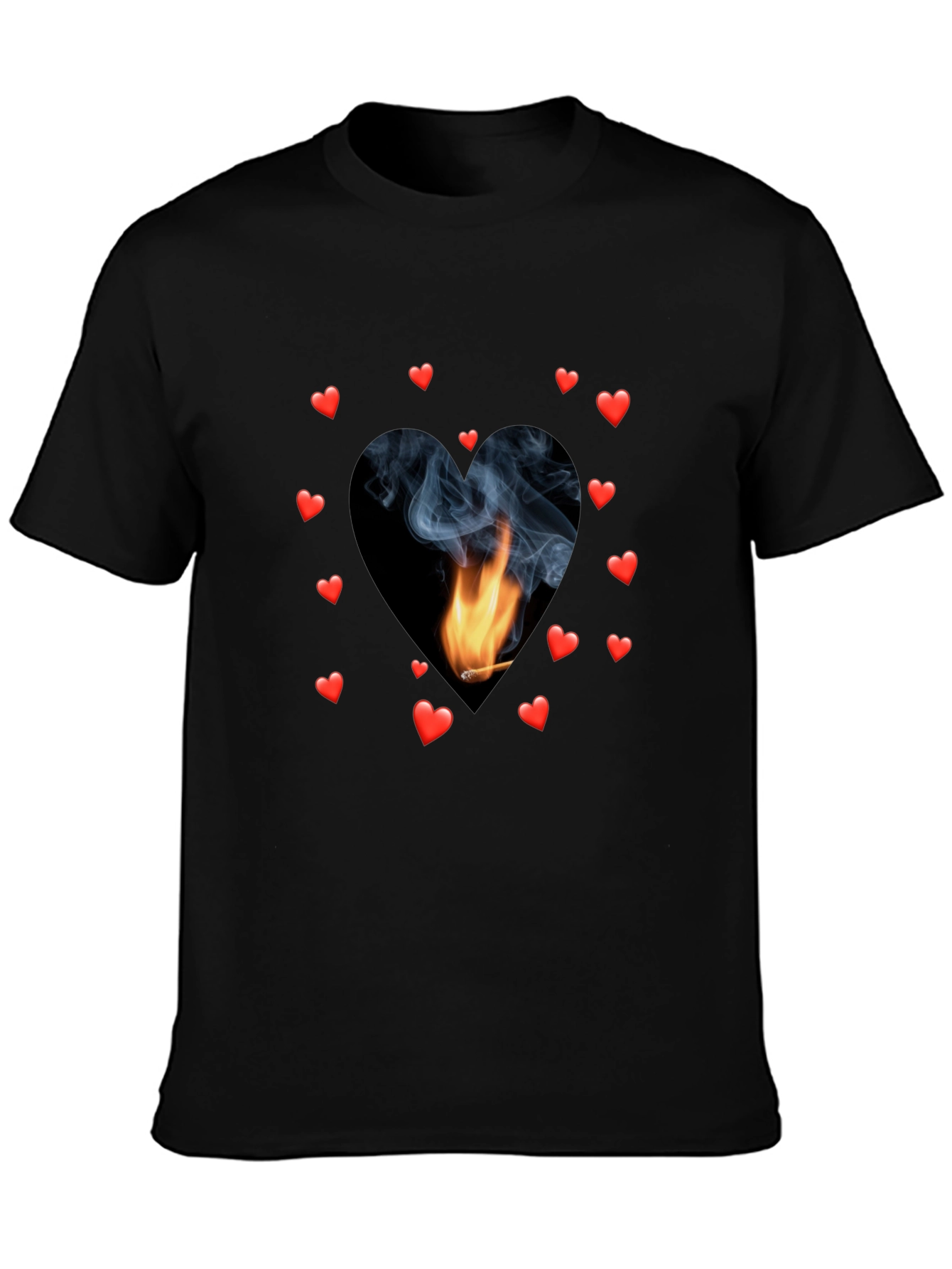 Heart Flame Tee - Black Graphic T-Shirt