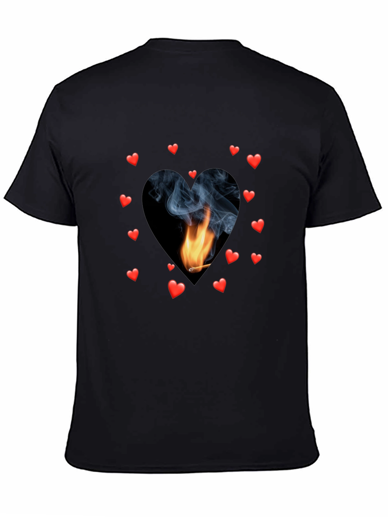 Heart Flame Tee - Black Graphic T-Shirt