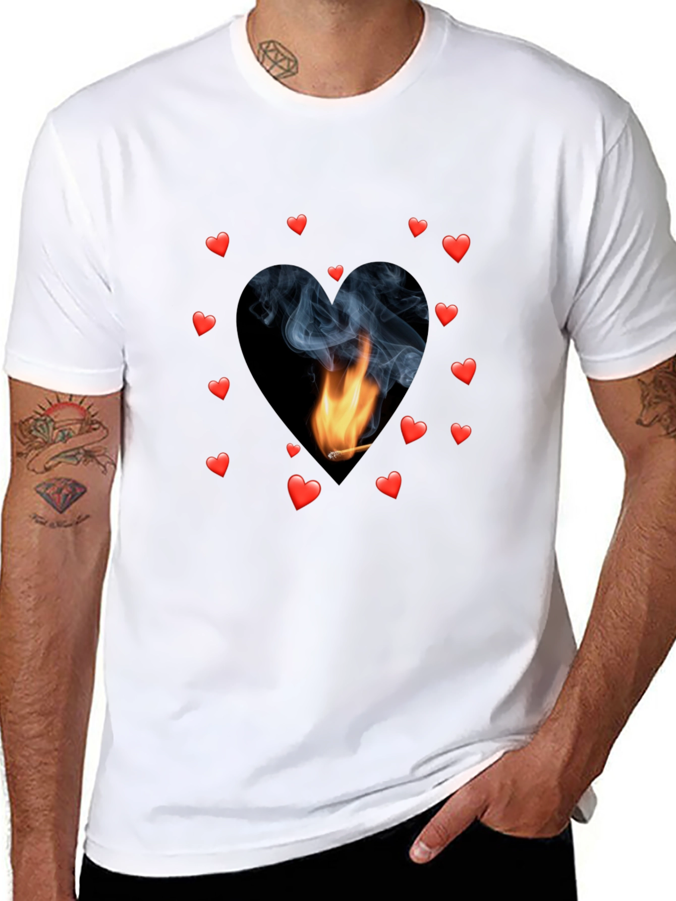 Heart Flame Tee - Black Graphic T-Shirt