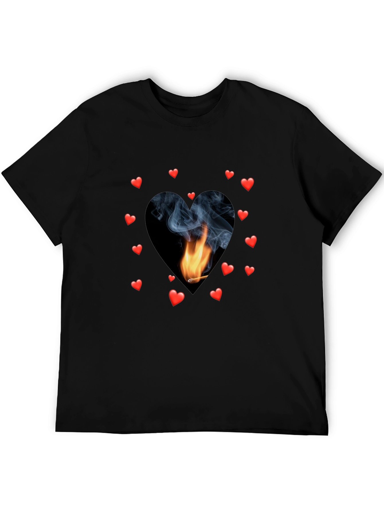 Heart Flame Tee - Black Graphic T-Shirt