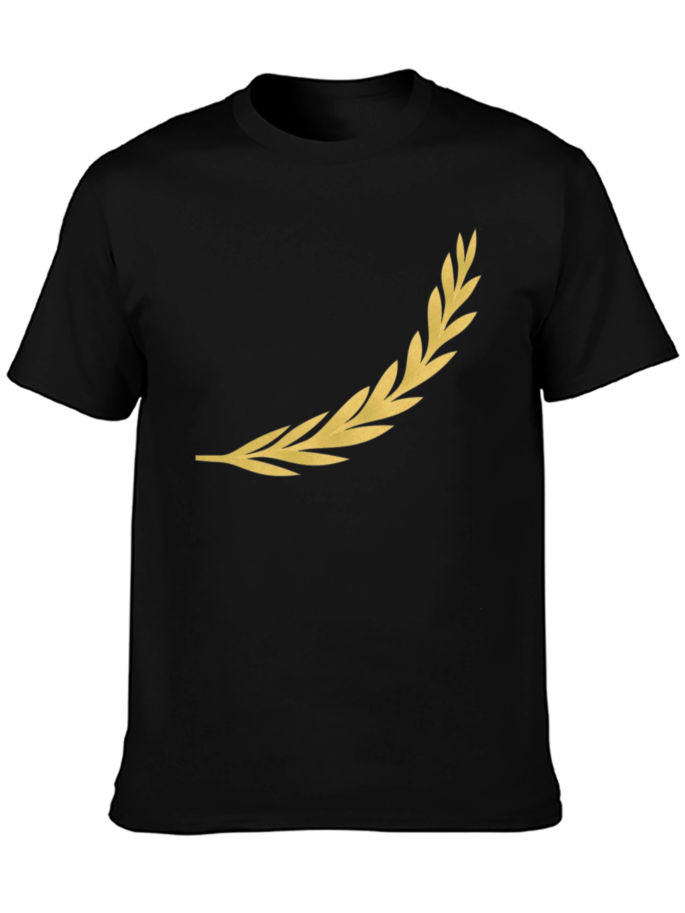 Golden Laurel Wreath Black T-Shirt