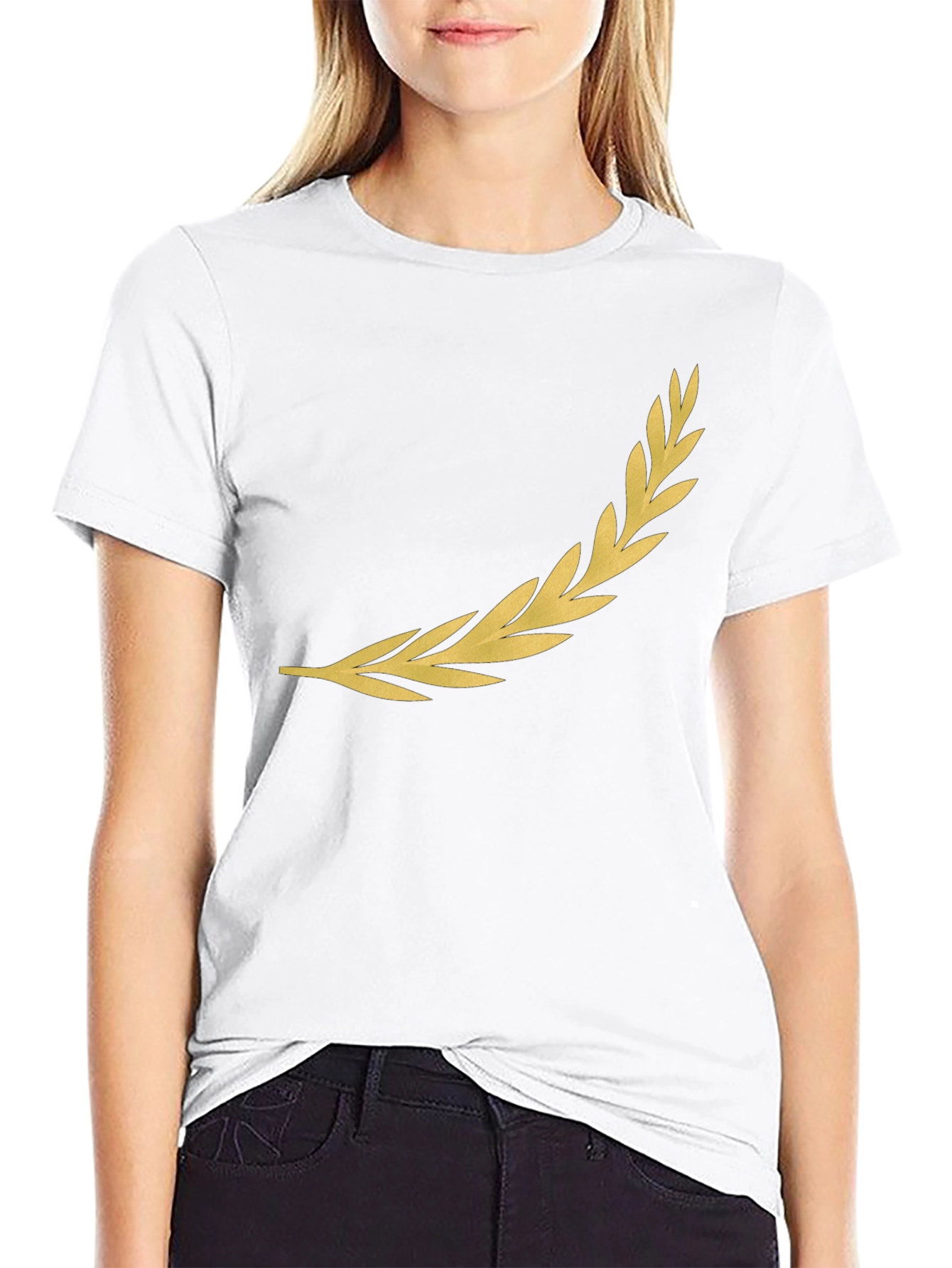 Golden Laurel Wreath Black T-Shirt