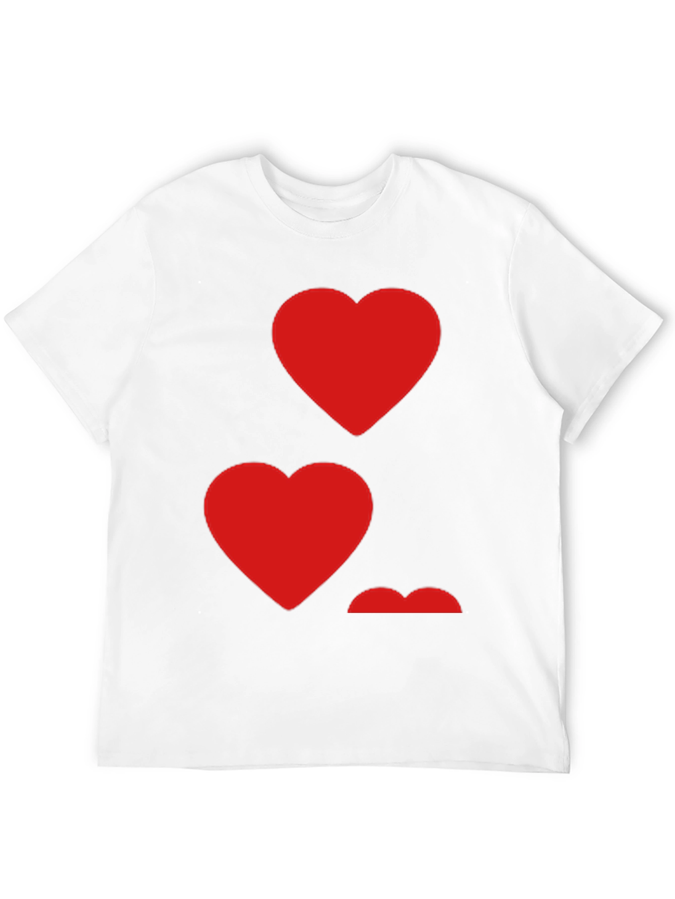 Heart Pattern Crew Neck Mens T-Shirt