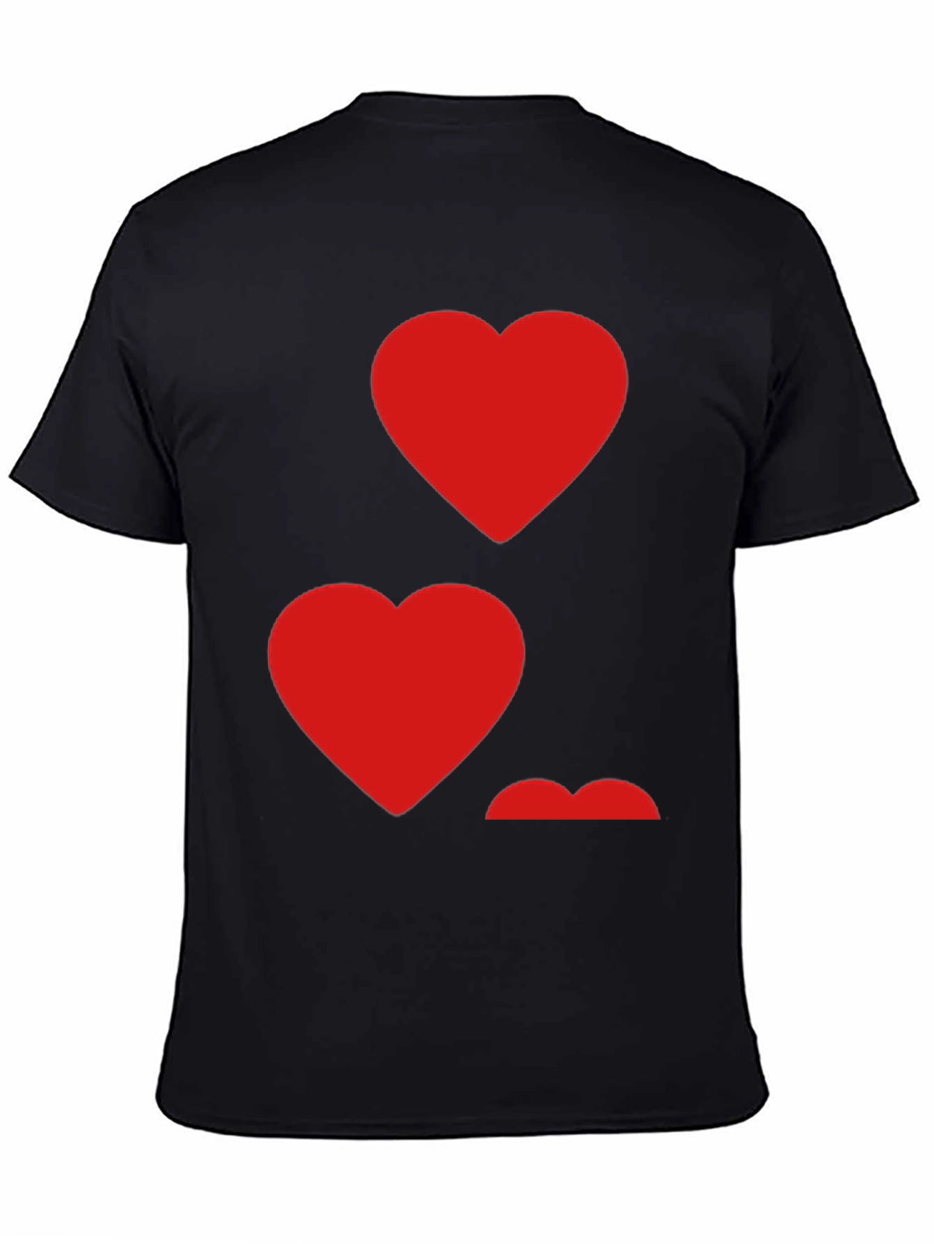 Heart Pattern Crew Neck Mens T-Shirt