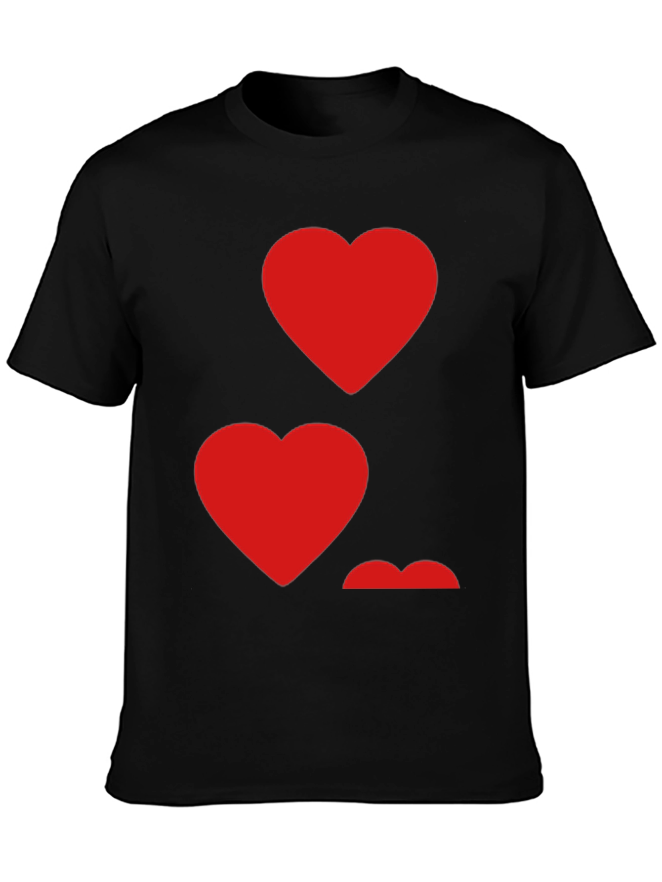Heart Pattern Crew Neck Mens T-Shirt