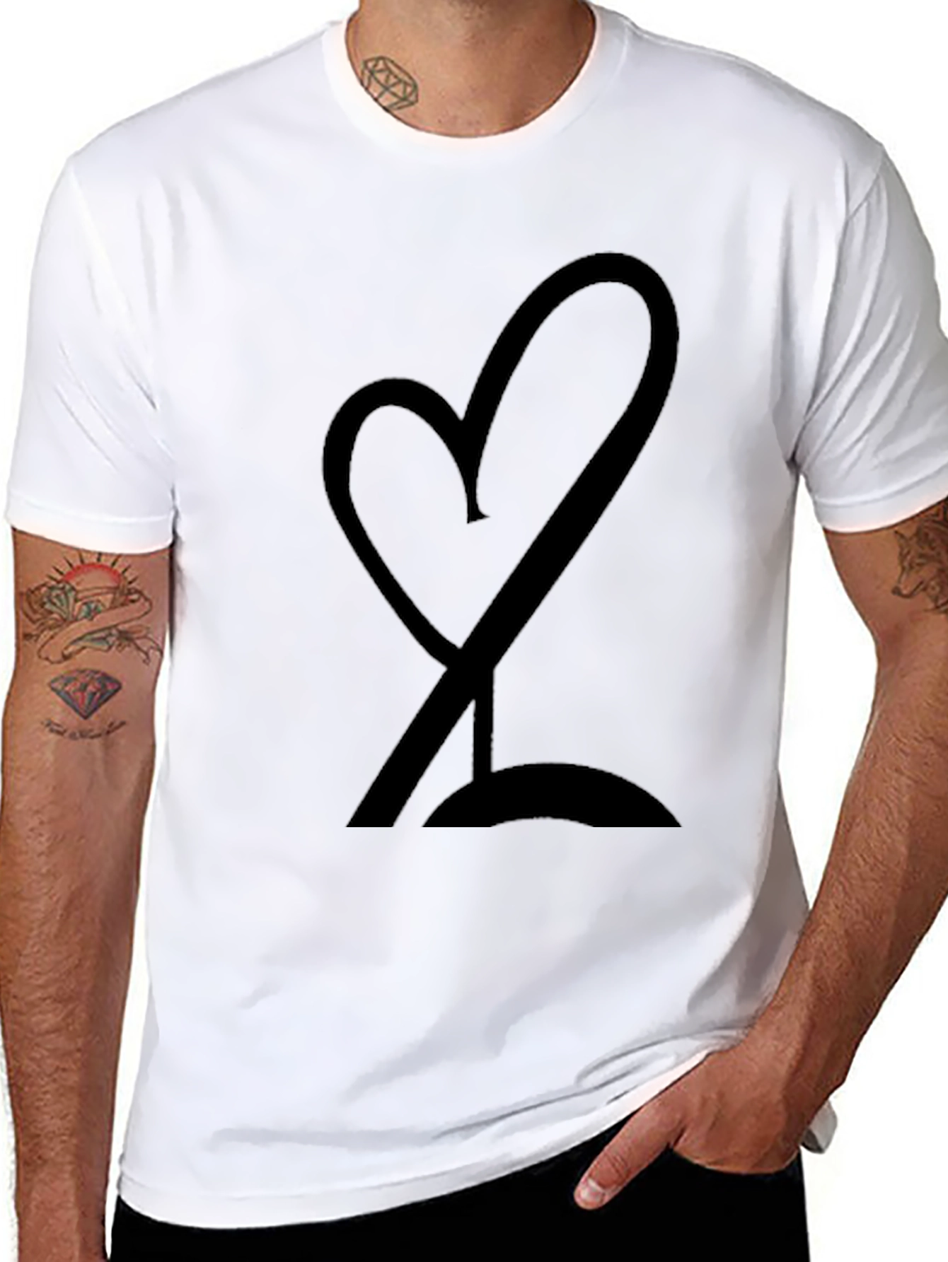 Heart & Wine Tee - Stylish Black Graphic T-Shirt