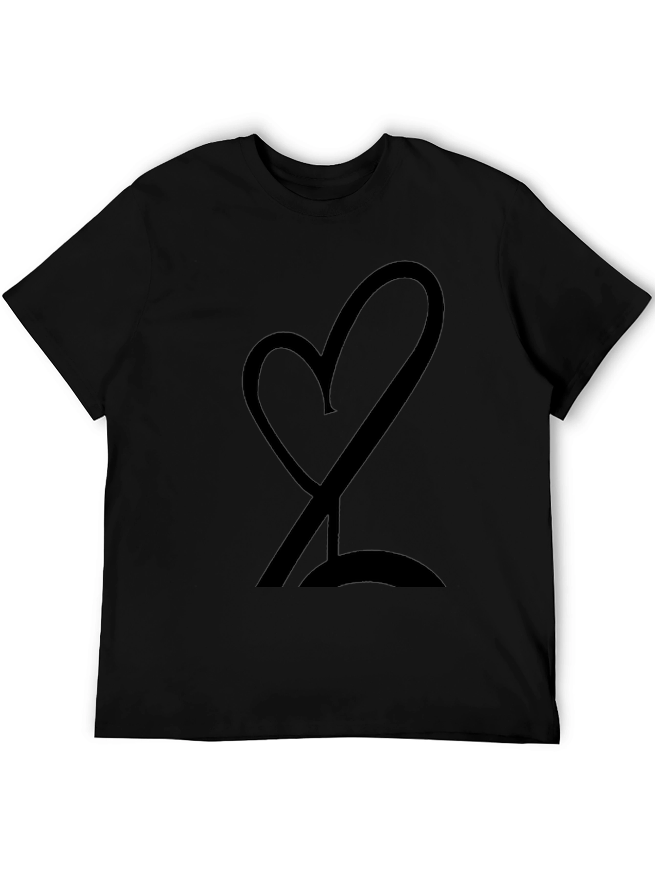 Heart & Wine Tee - Stylish Black Graphic T-Shirt