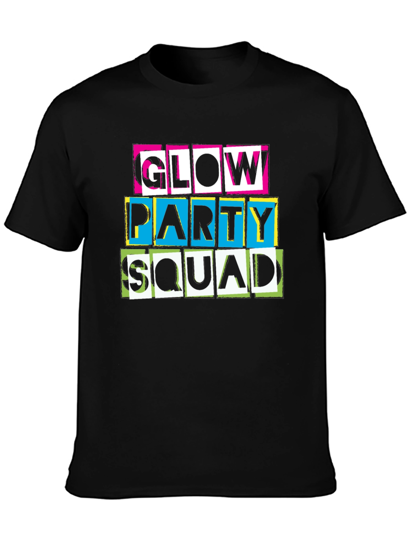 Glow Party Squad Graphic Tee - Black