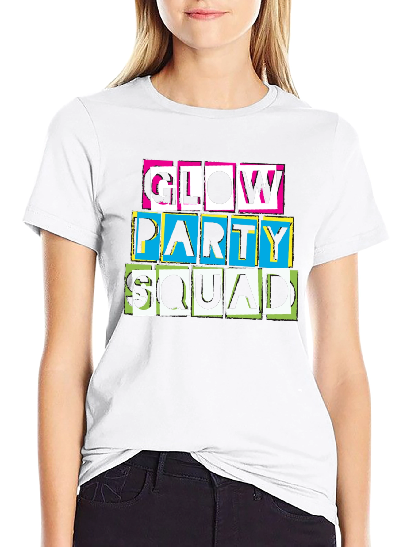 Glow Party Squad Graphic Tee - Black