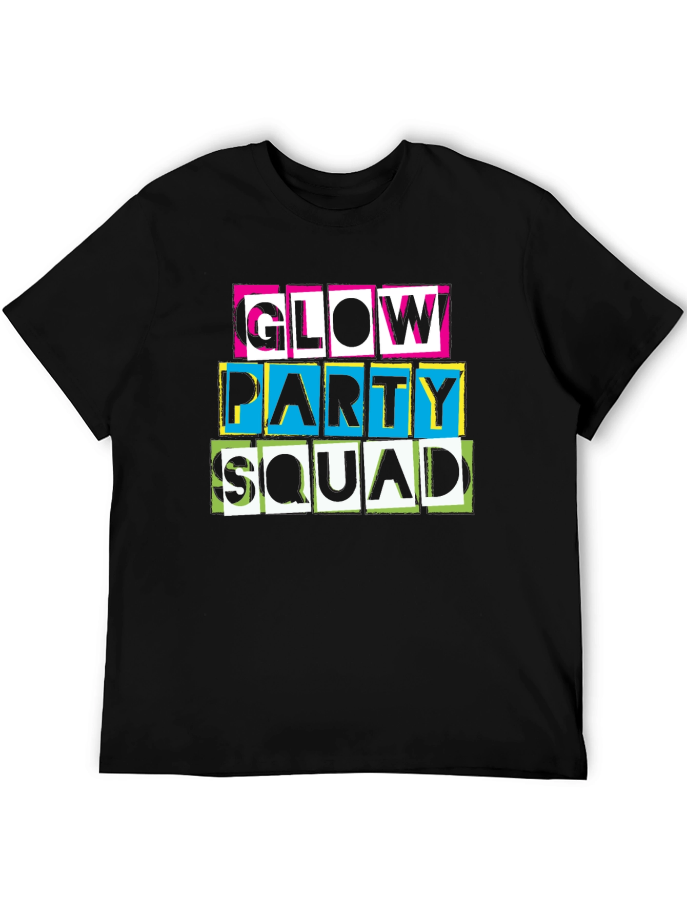 Glow Party Squad Graphic Tee - Black