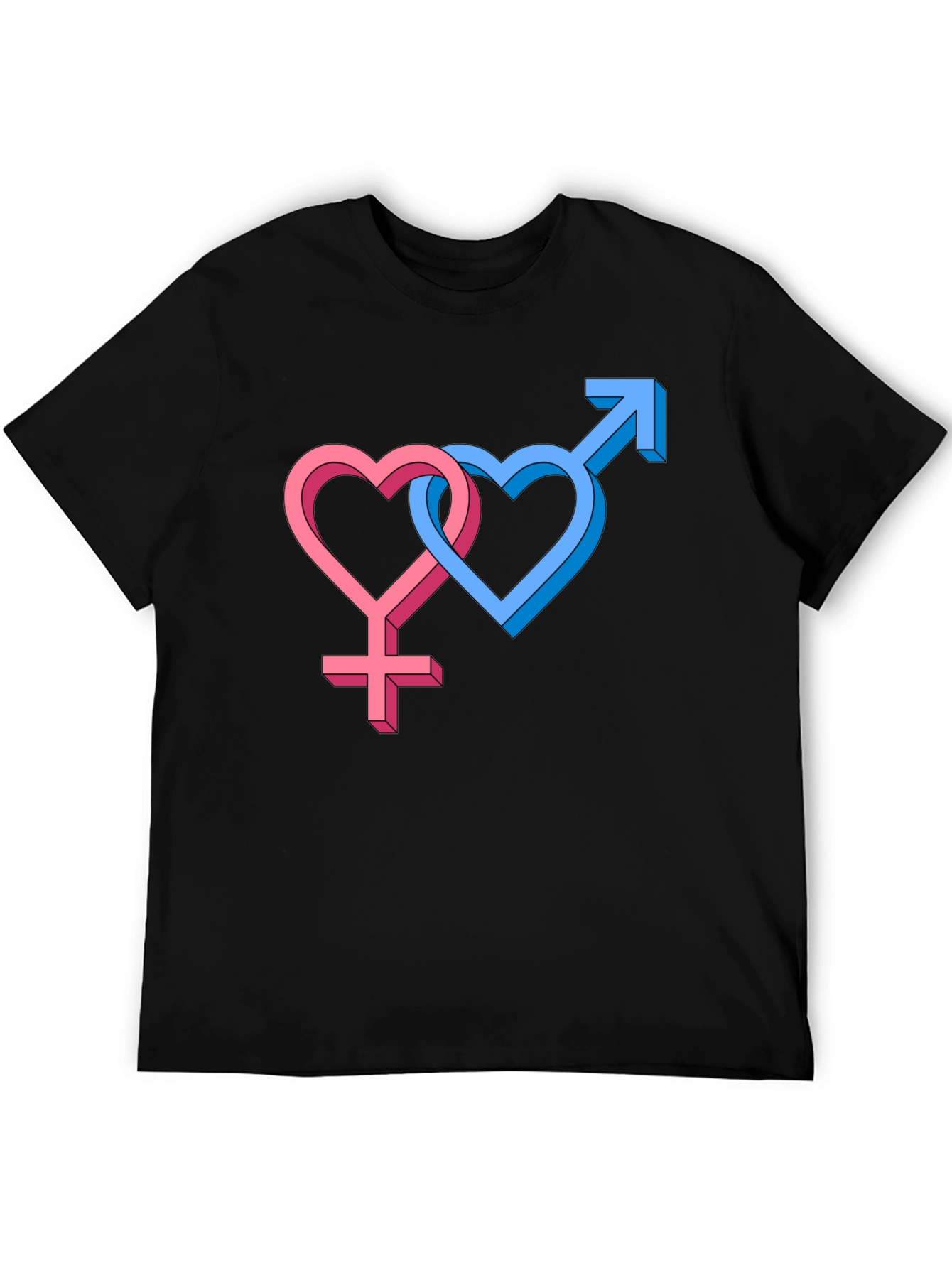 Gender Symbol Heart Graphic Tee - Black