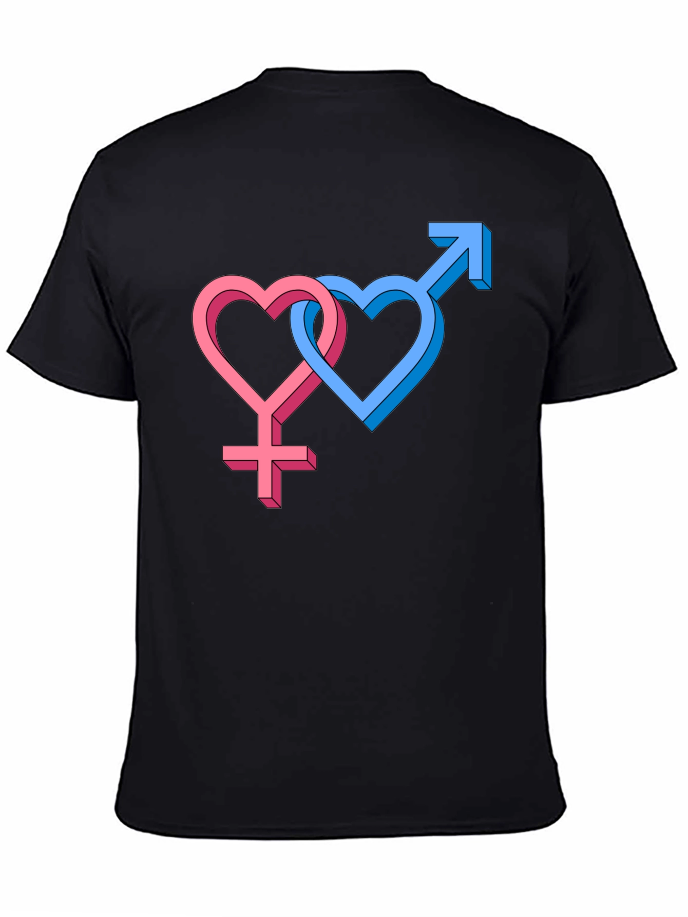 Gender Symbol Heart Graphic Tee - Black
