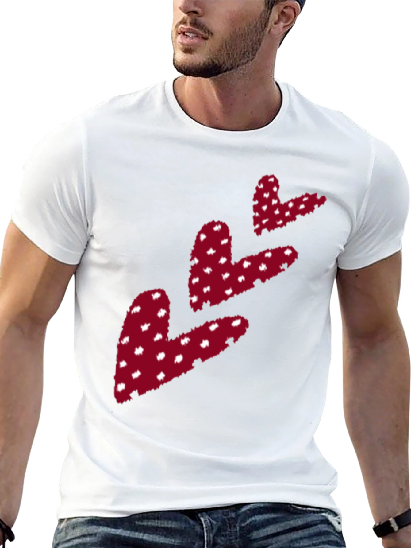Heart Print Black T-Shirt