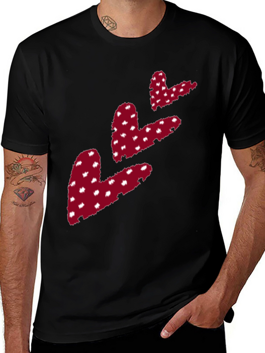 Heart Print Black T-Shirt