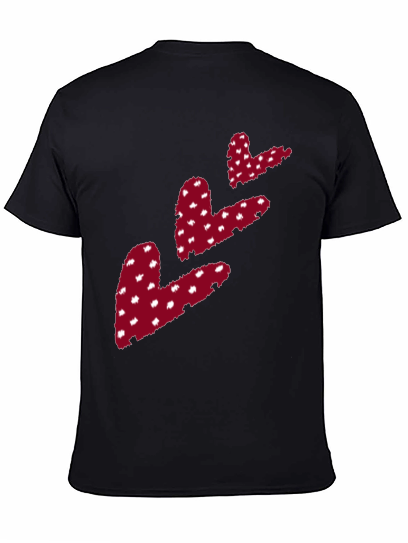 Heart Print Black T-Shirt