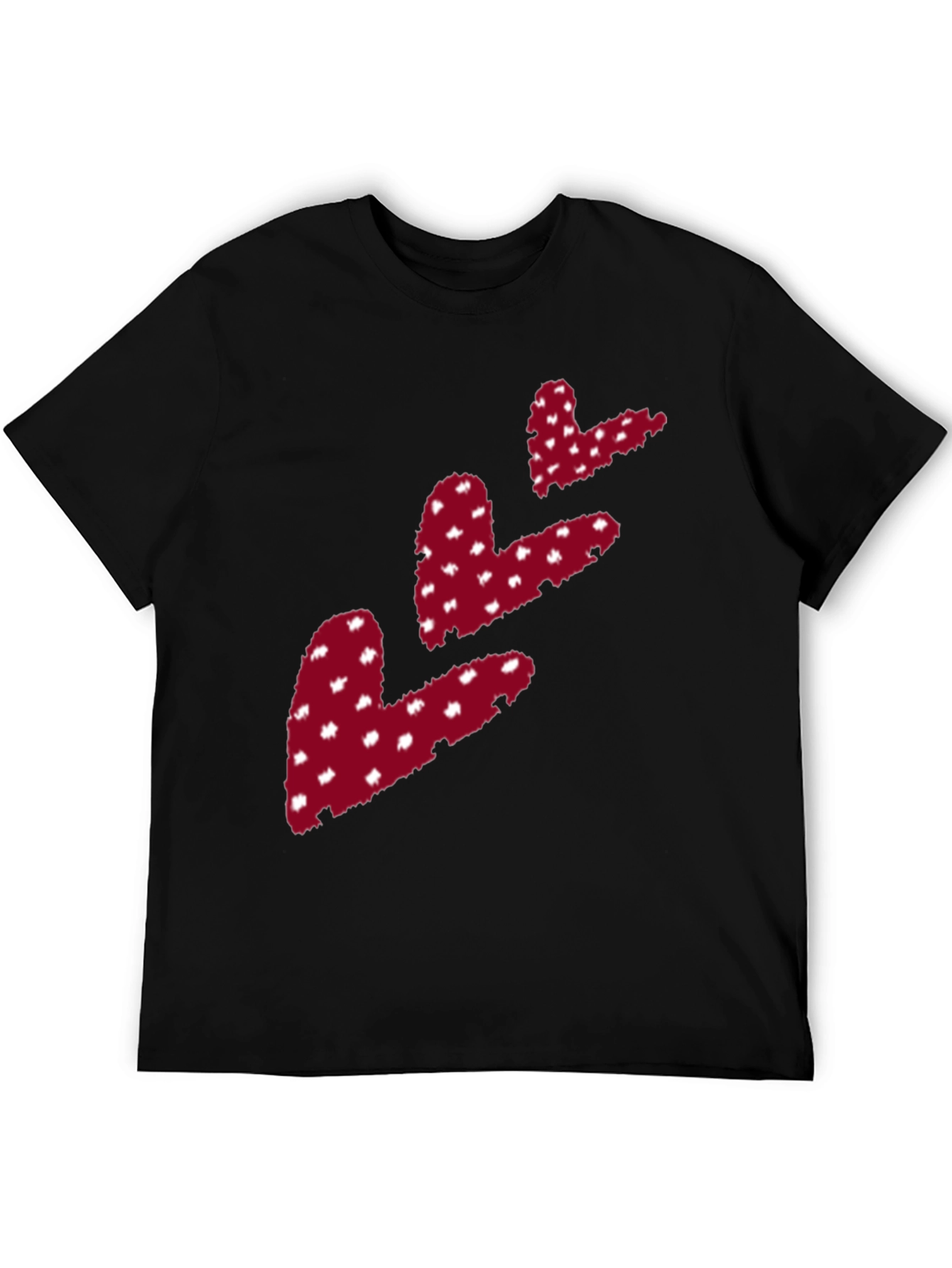 Heart Print Black T-Shirt
