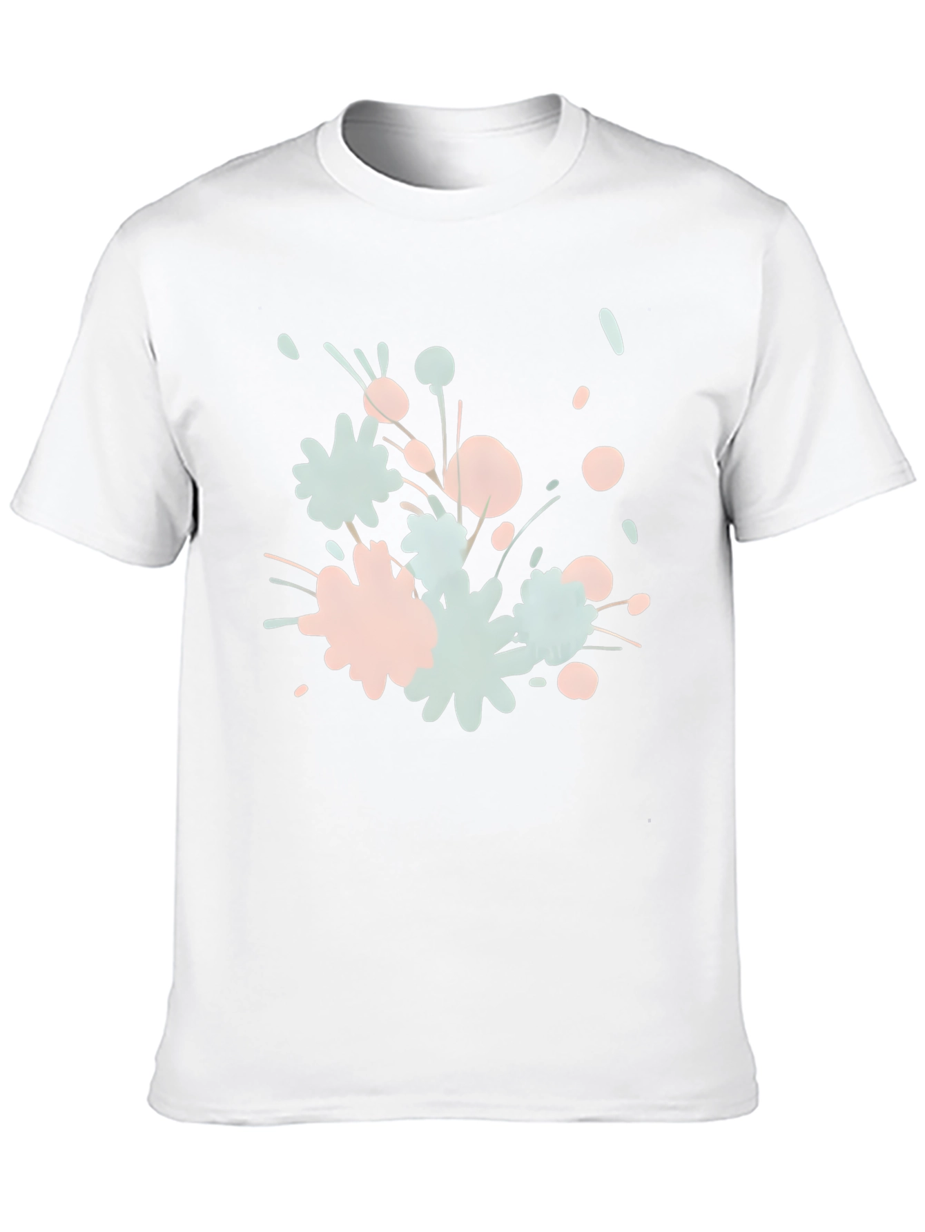 Abstract Floral Print Black T-Shirt
