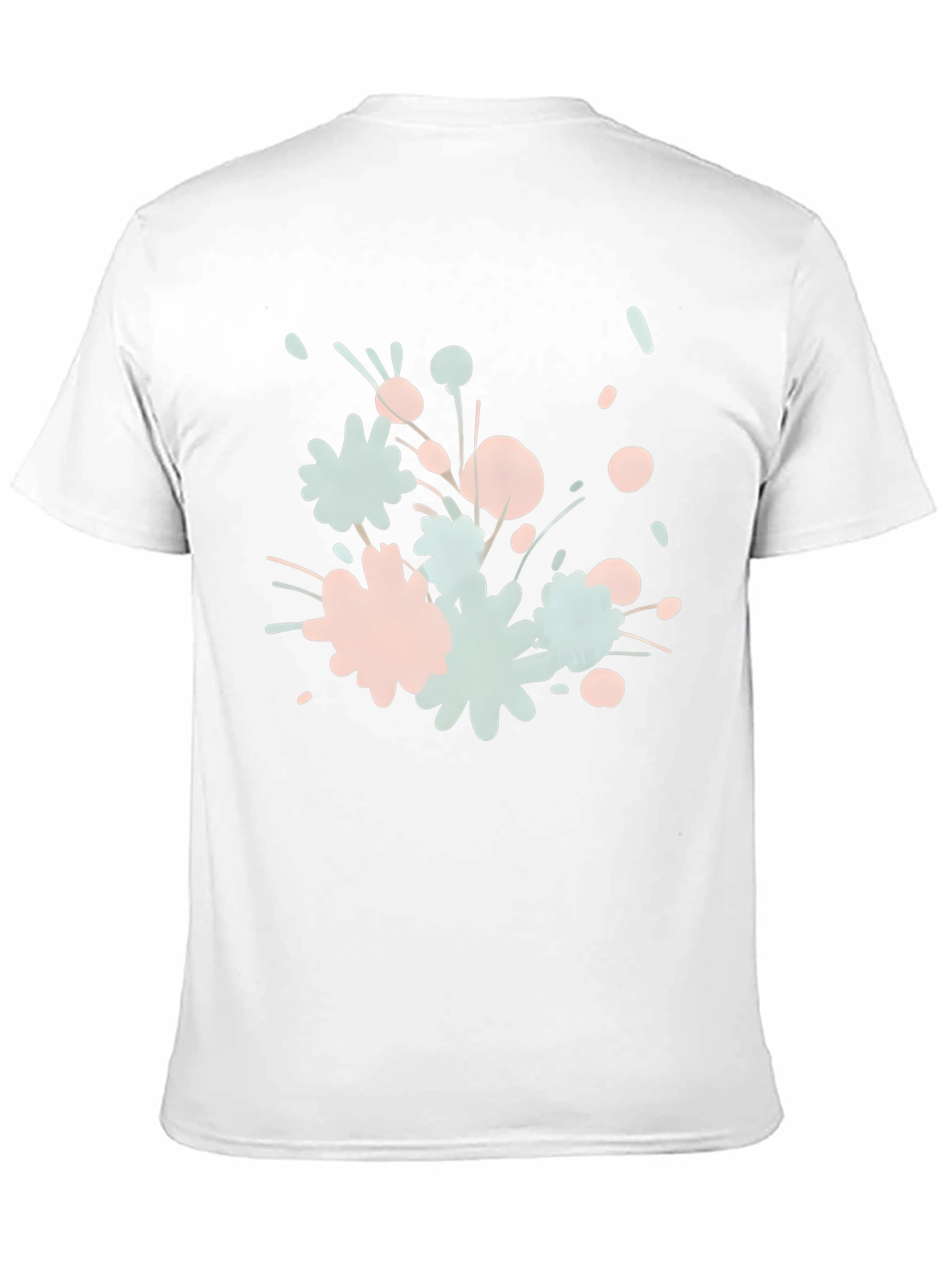 Abstract Floral Print Black T-Shirt