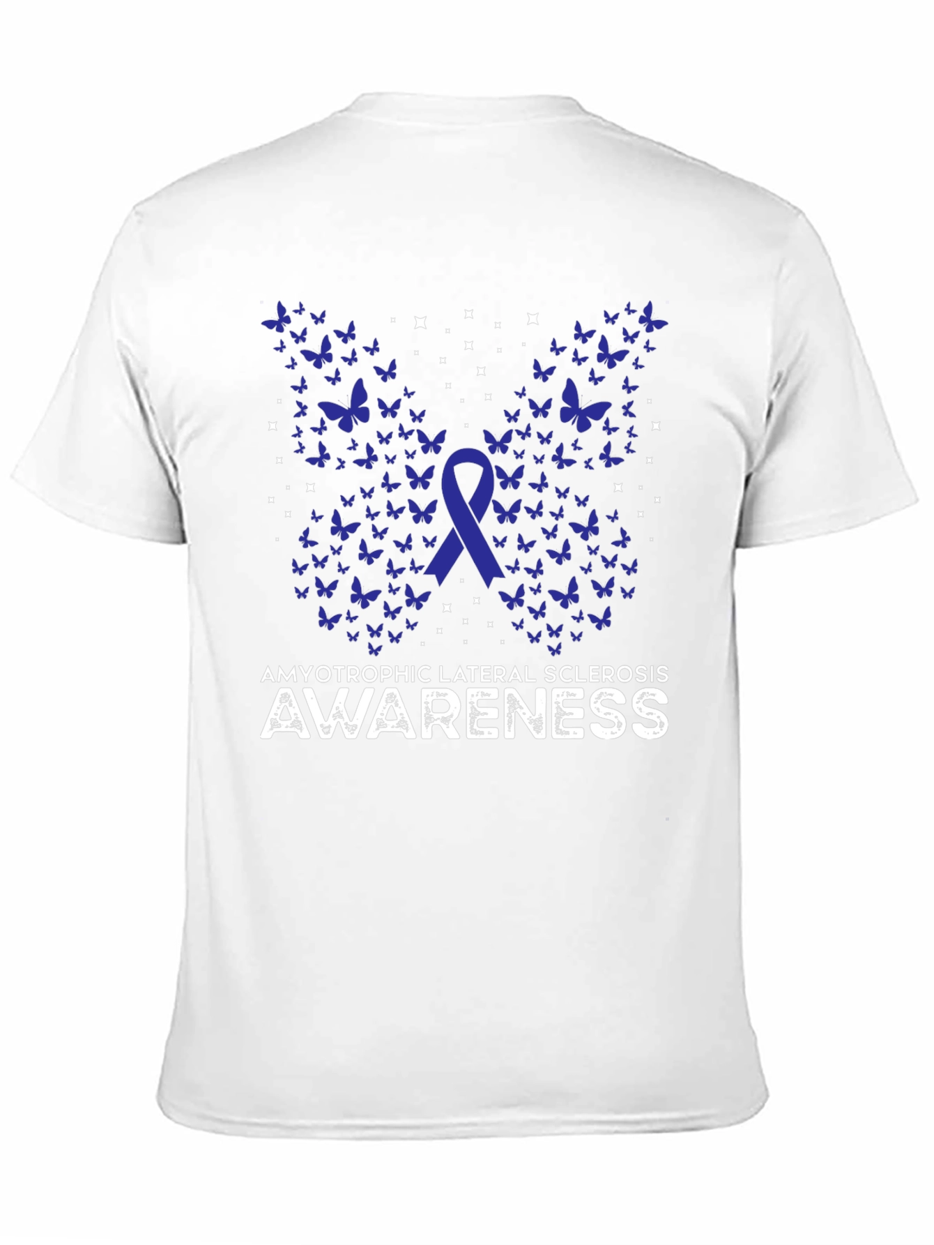 ALS Awareness Butterfly Ribbon Black T-Shirt