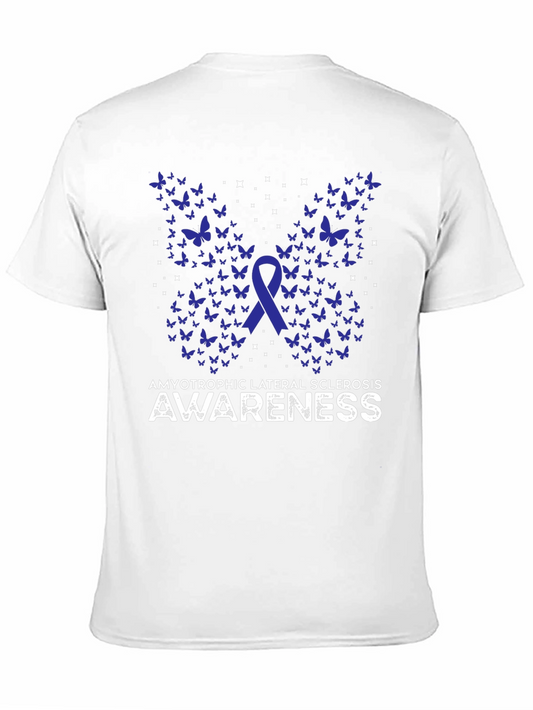 ALS Awareness Butterfly Ribbon Black T-Shirt