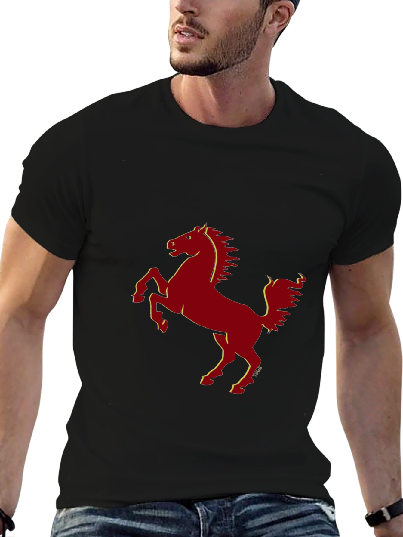 Prancing Horse Graphic Tee - Classic Style