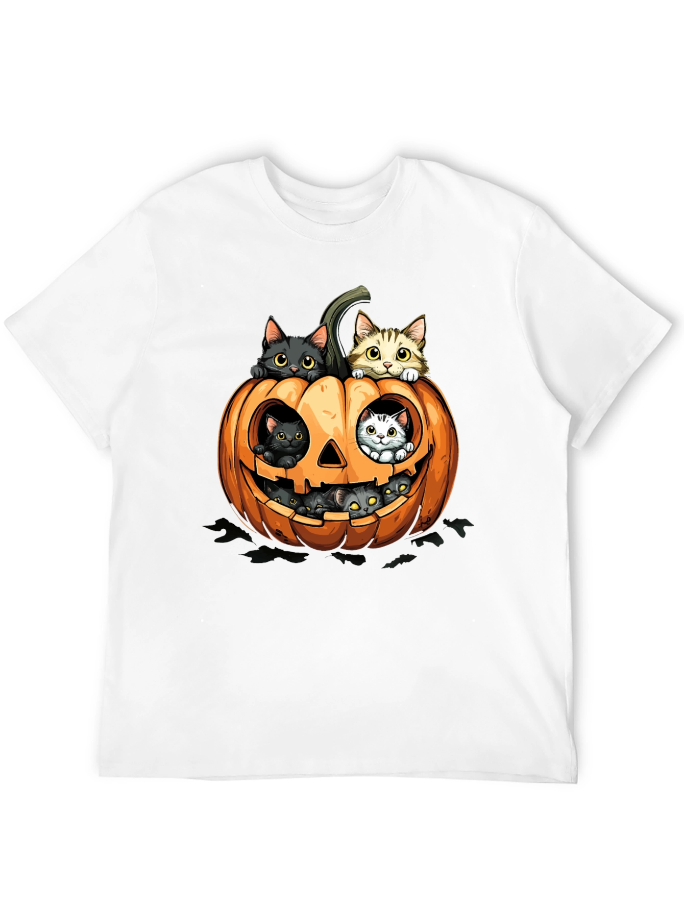 Halloween Cats in Pumpkin T-Shirt