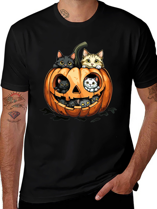 Halloween Cats in Pumpkin T-Shirt