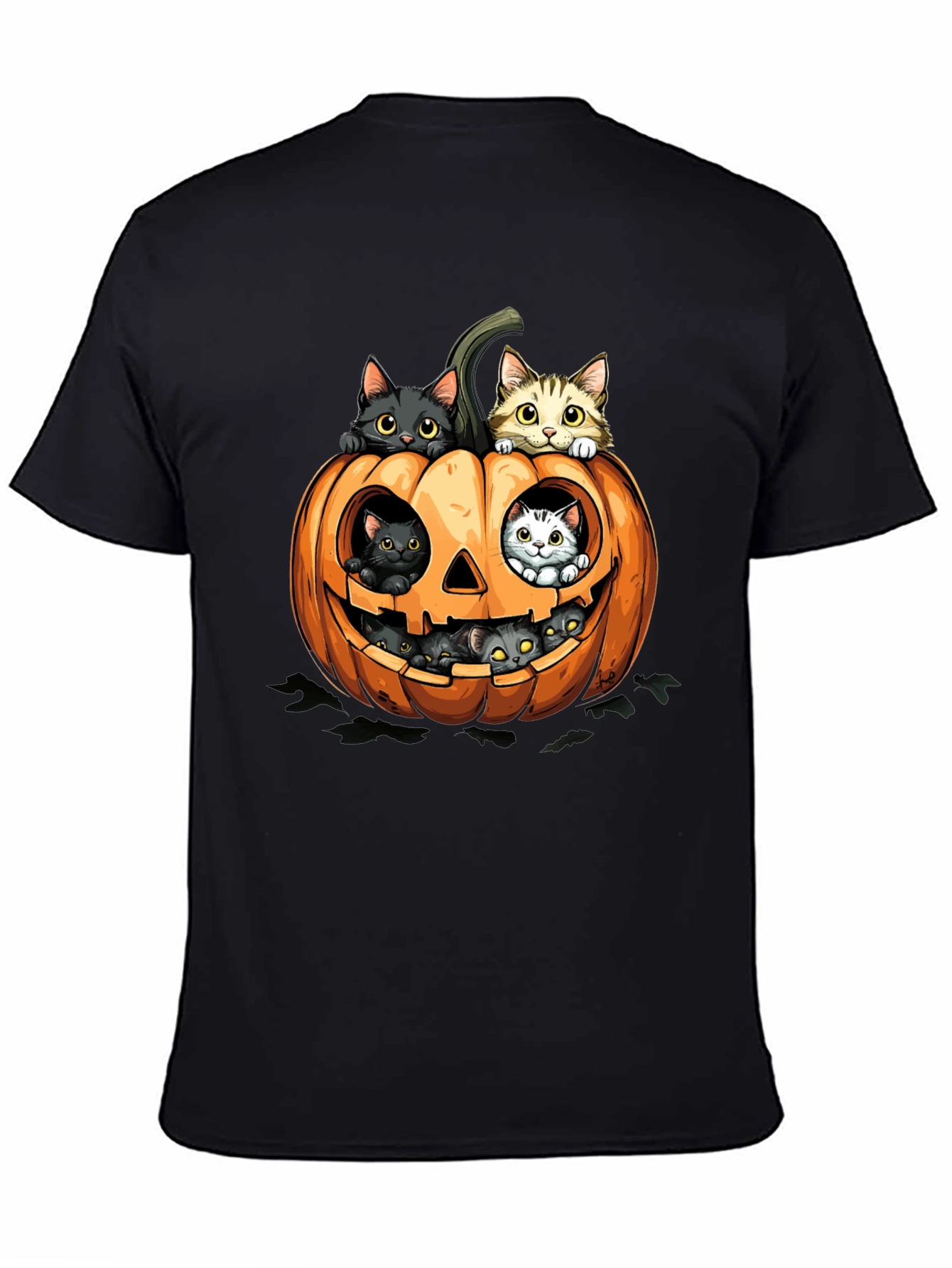 Halloween Cats in Pumpkin T-Shirt