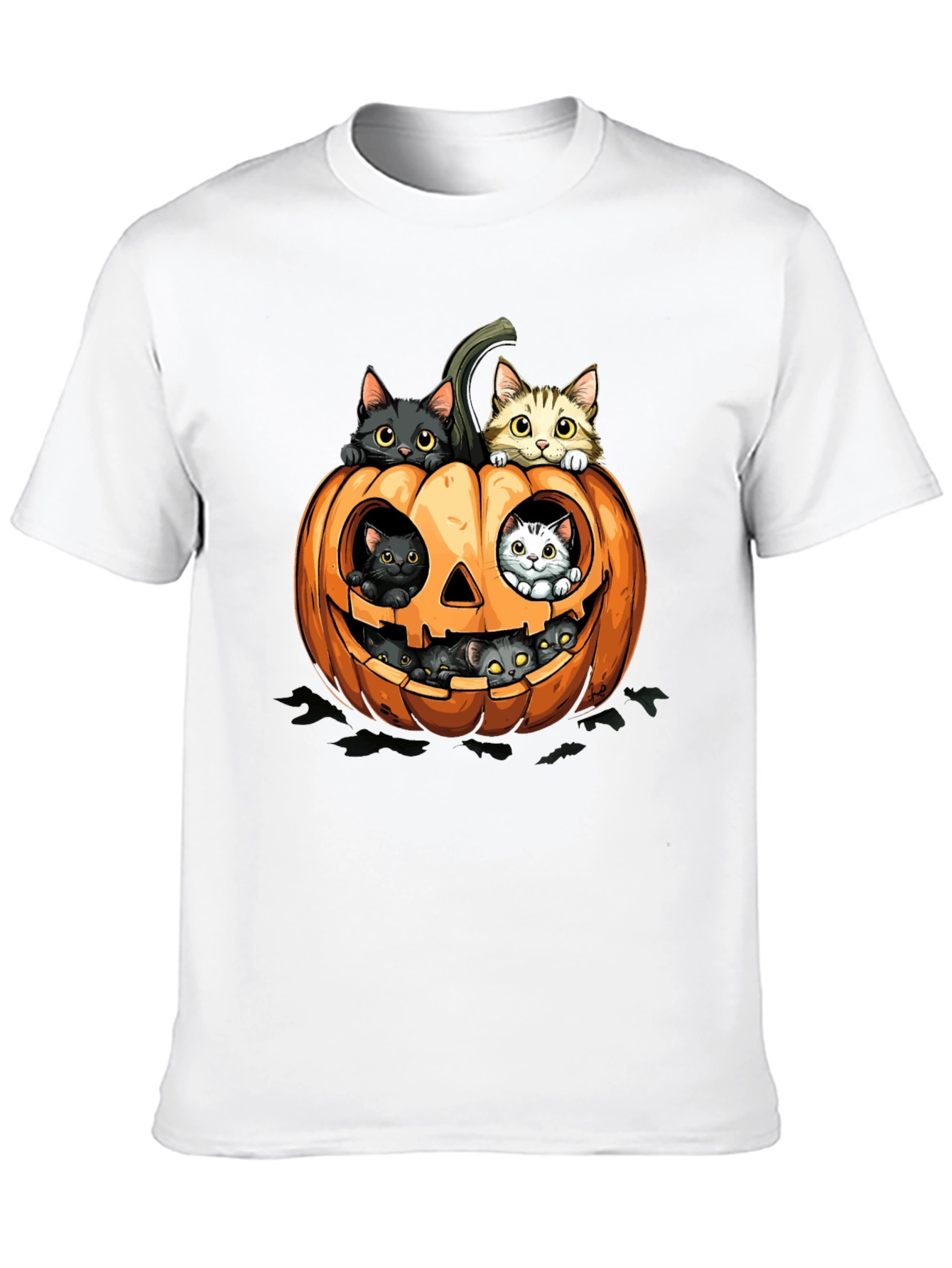 Halloween Cats in Pumpkin T-Shirt
