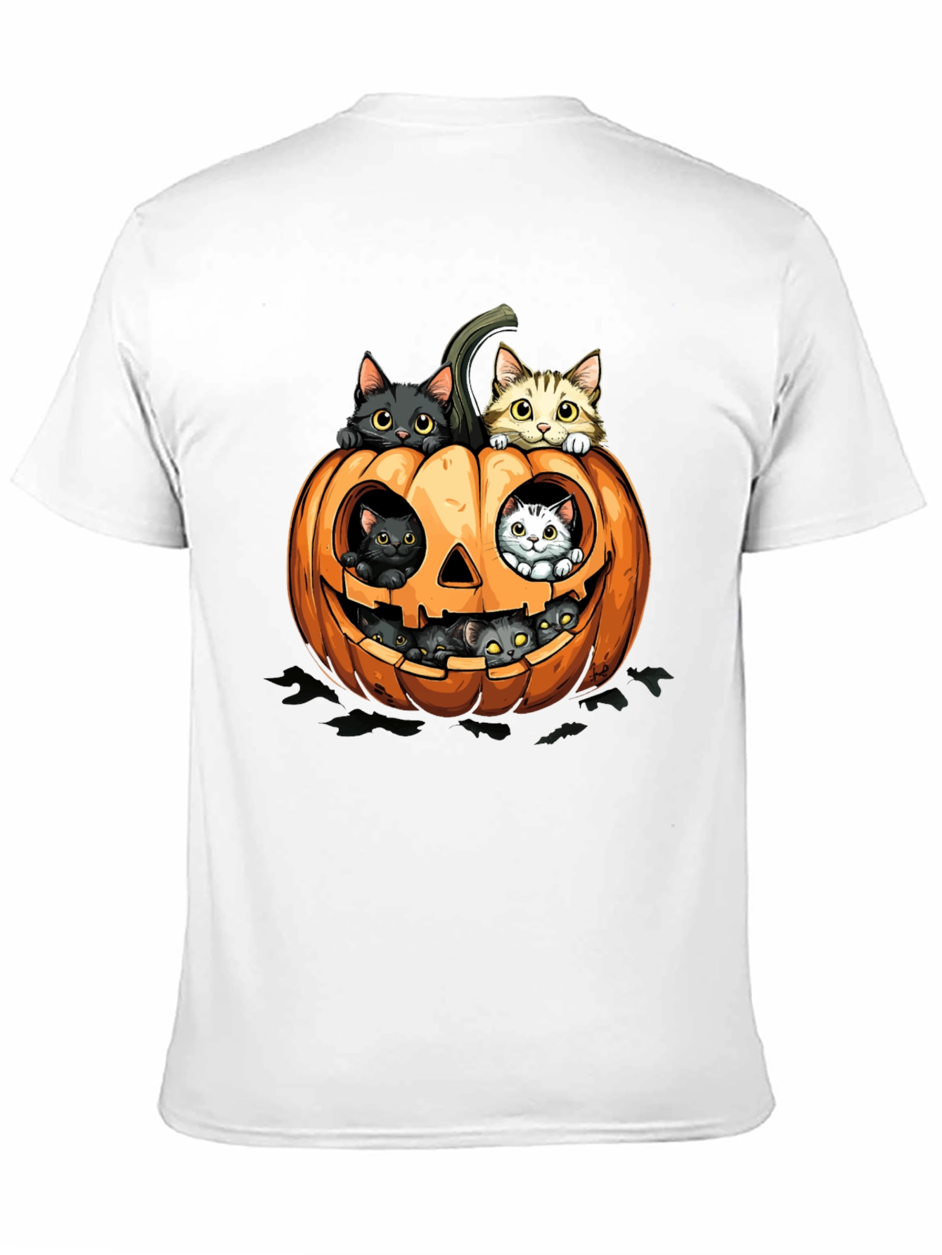 Halloween Cats in Pumpkin T-Shirt
