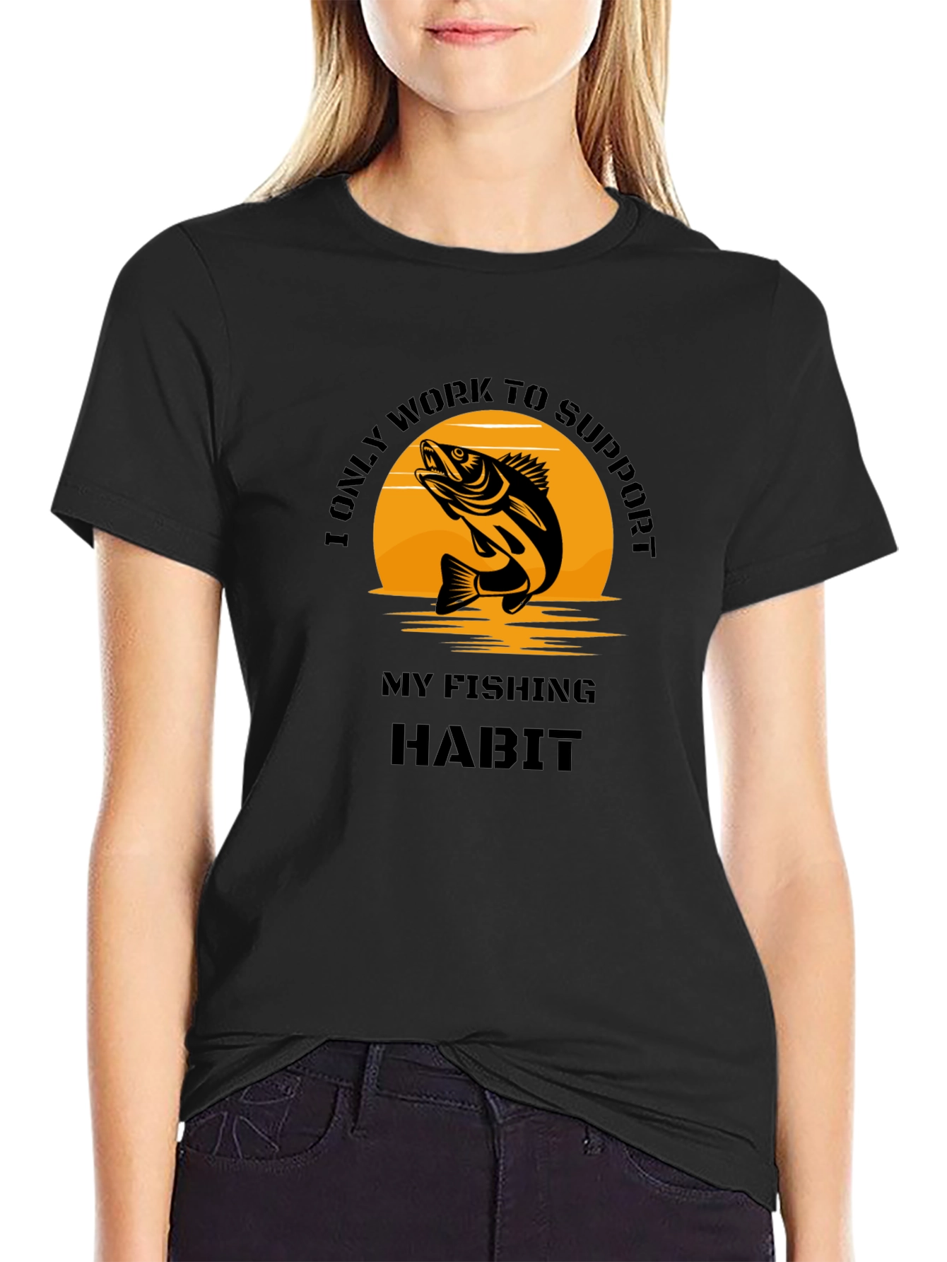 Fishing Habit Graphic Tee - Black