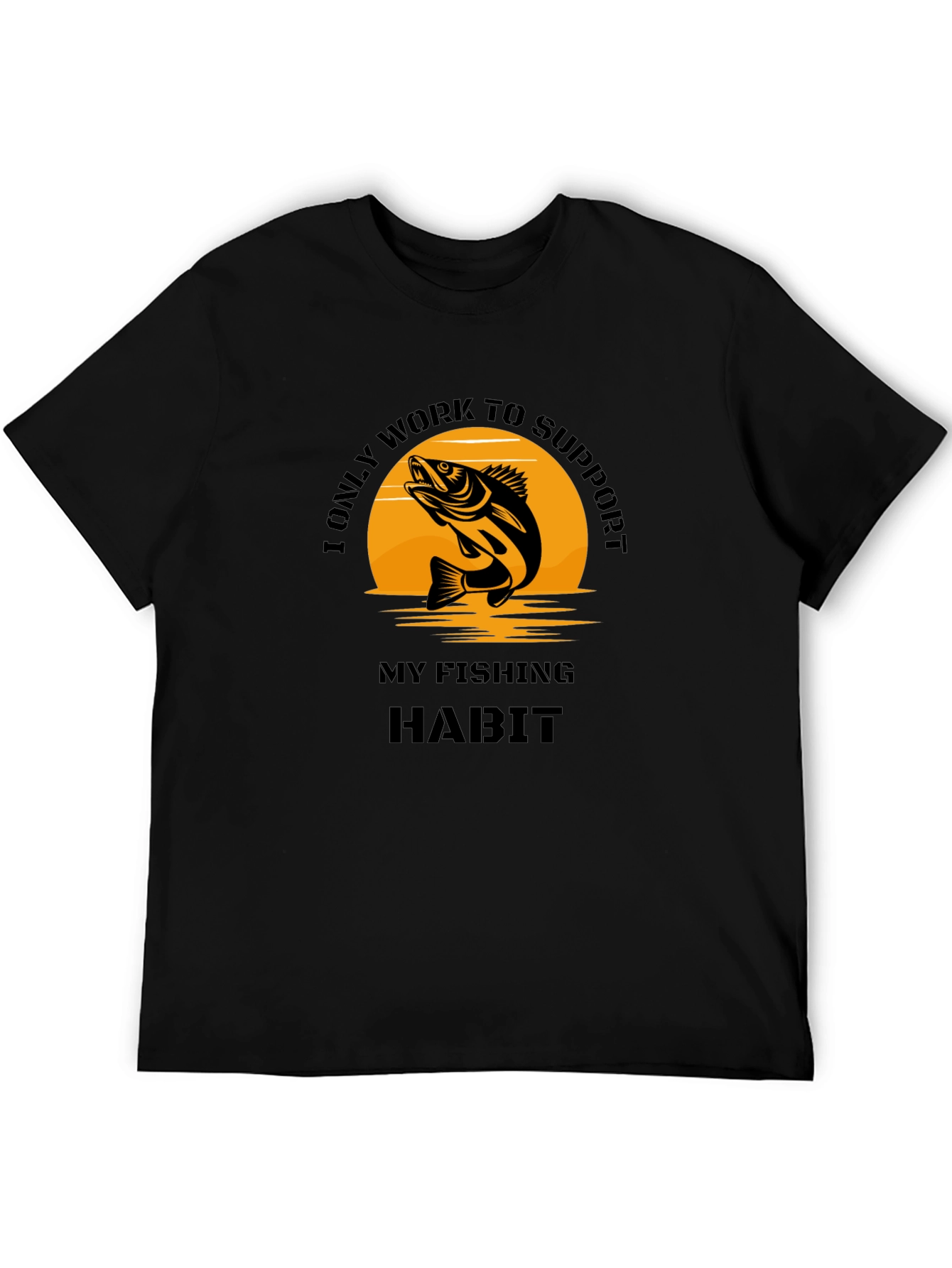 Fishing Habit Graphic Tee - Black