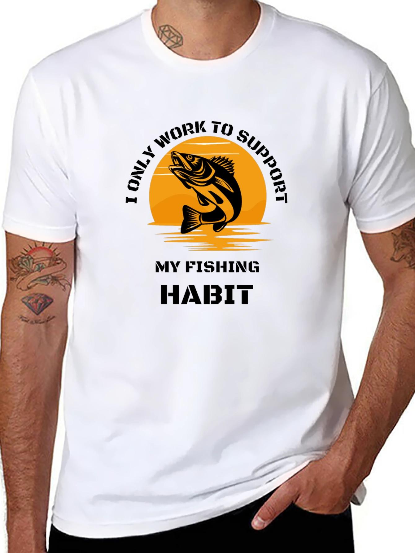 Fishing Habit Graphic Tee - Black