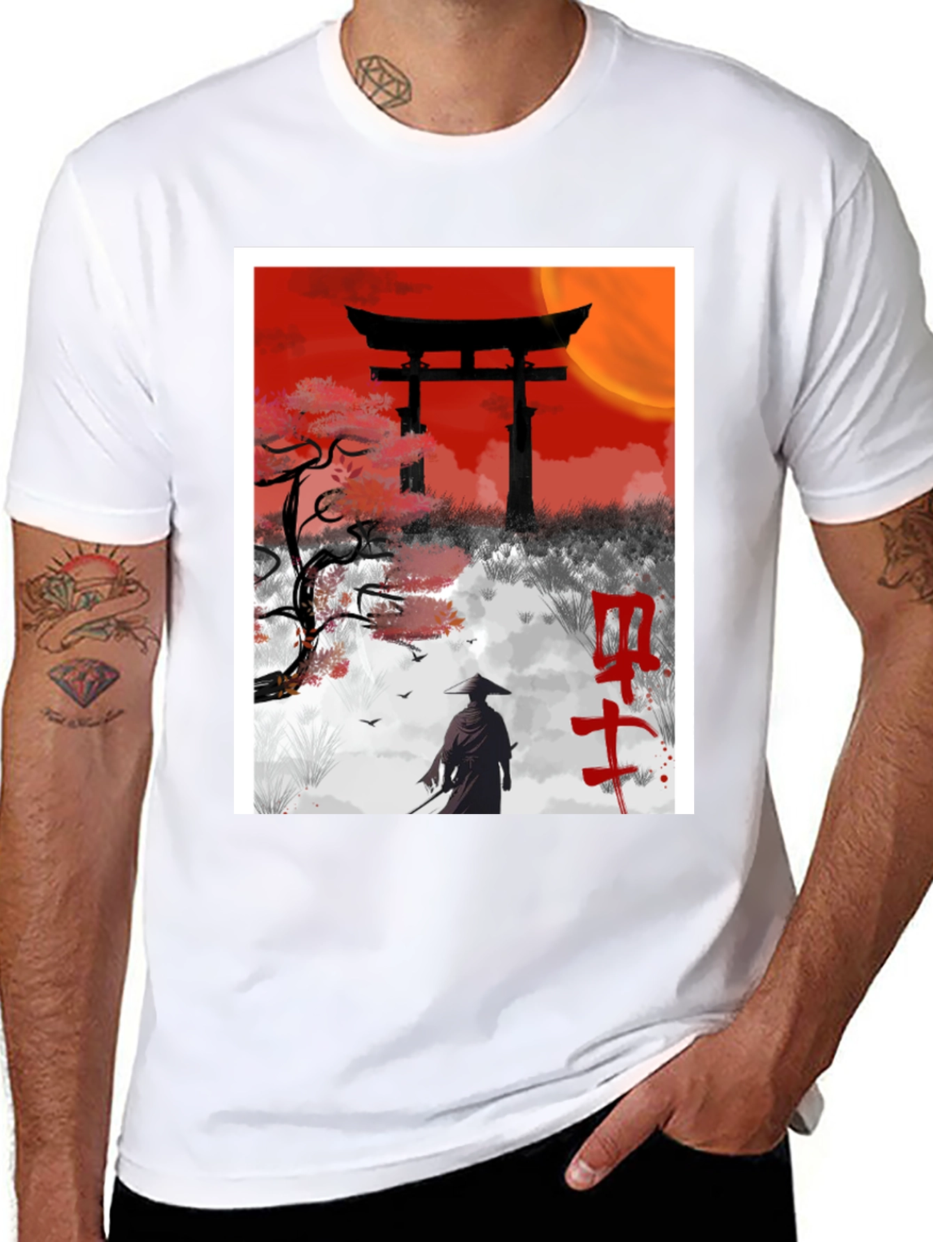 Samurai Silhouette Graphic Tee