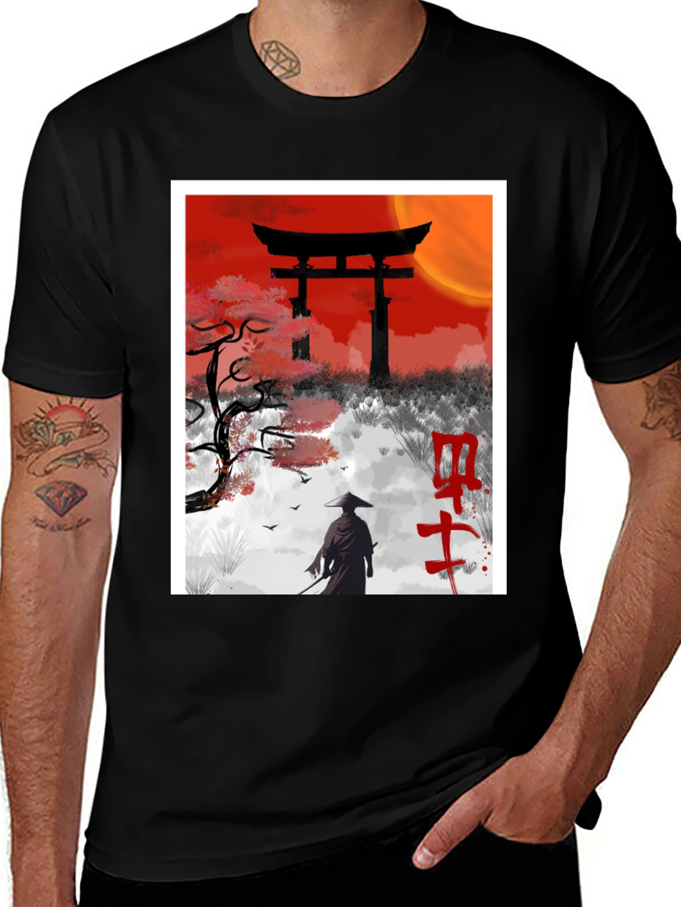 Samurai Silhouette Graphic Tee