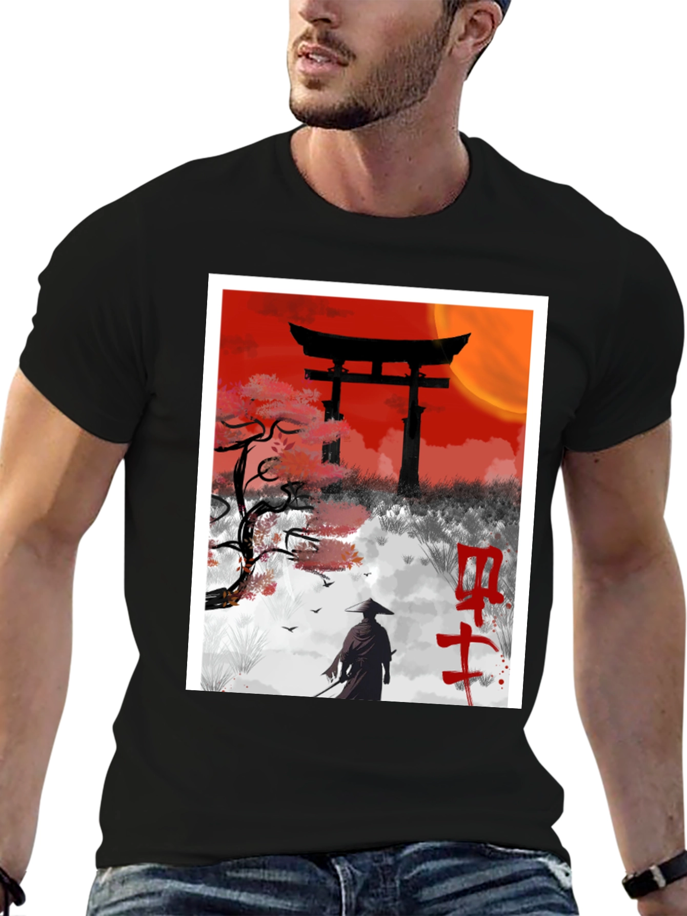Samurai Silhouette Graphic Tee