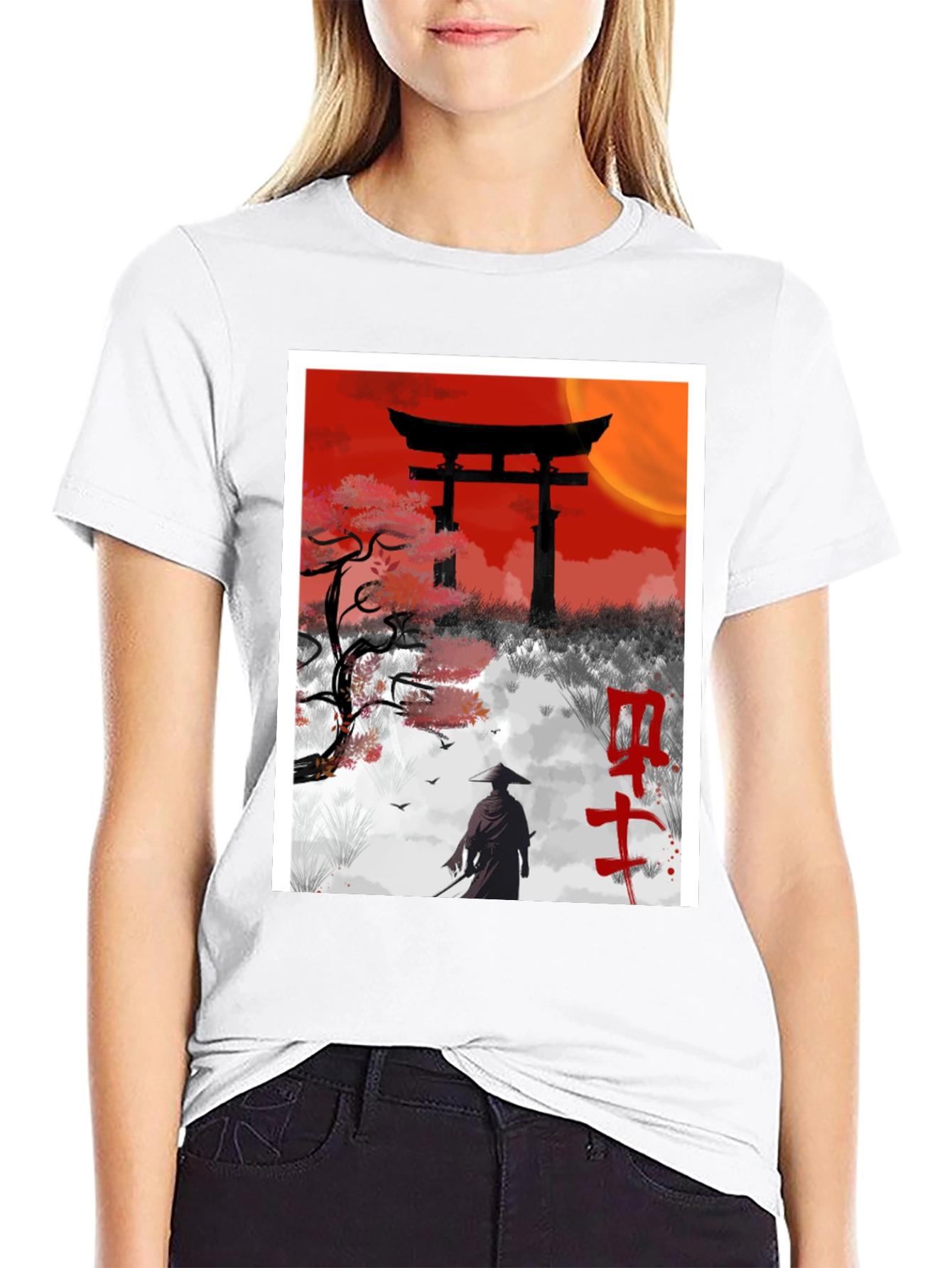 Samurai Silhouette Graphic Tee