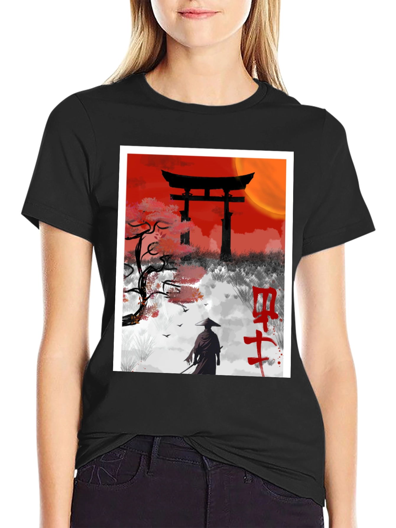 Samurai Silhouette Graphic Tee
