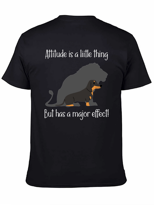 Attitude Dachshund Lion Black T-Shirt