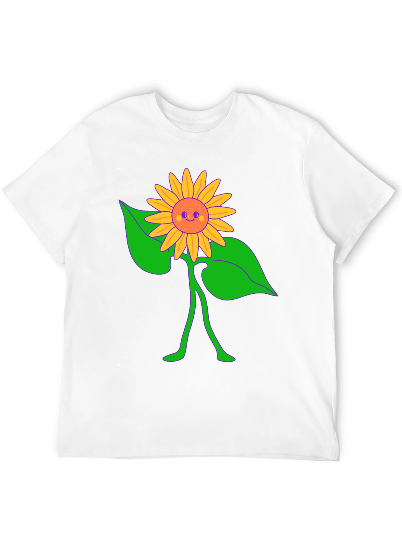 Groovy Sunflower Graphic Tee - Black Cotton Comfort