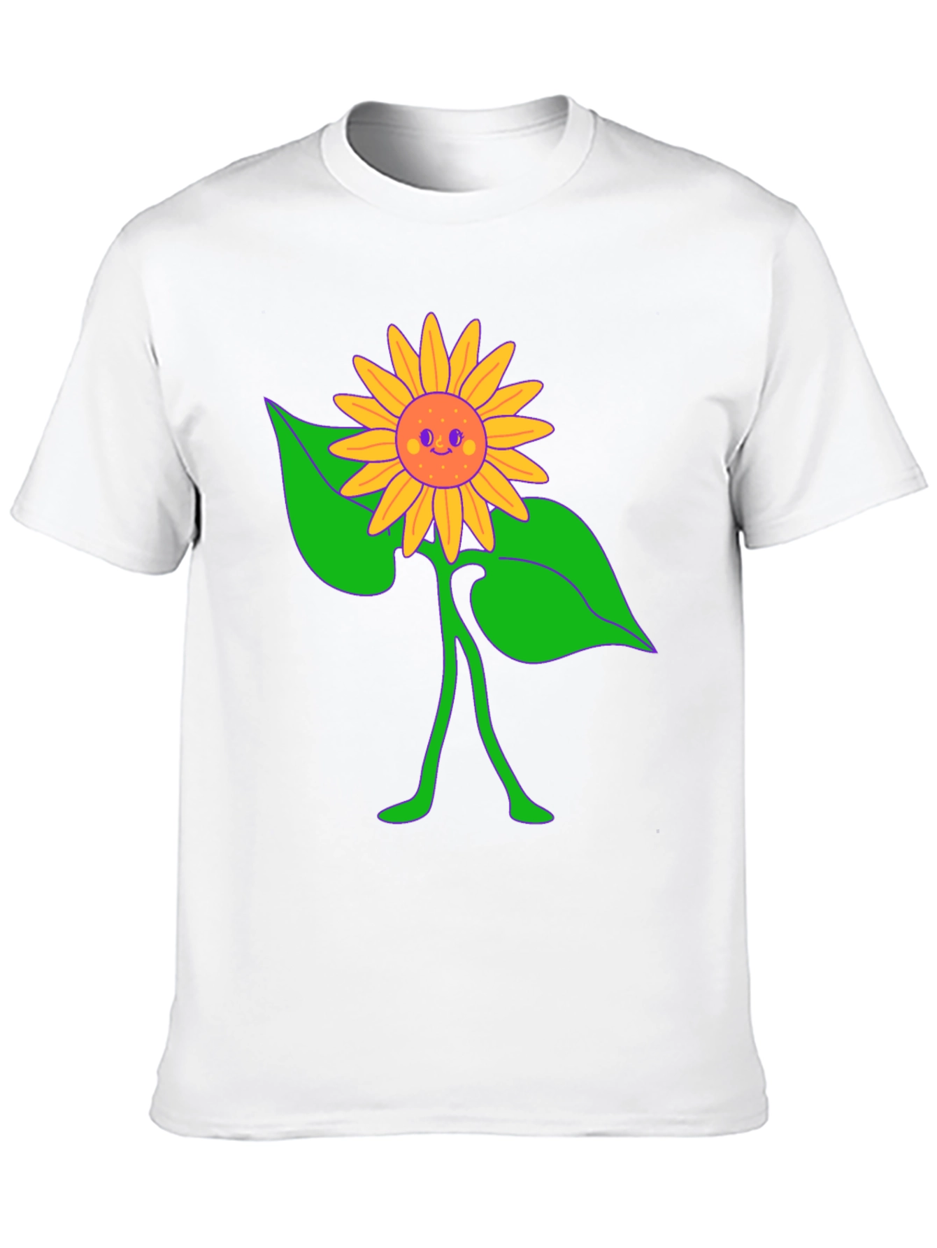 Groovy Sunflower Graphic Tee - Black Cotton Comfort