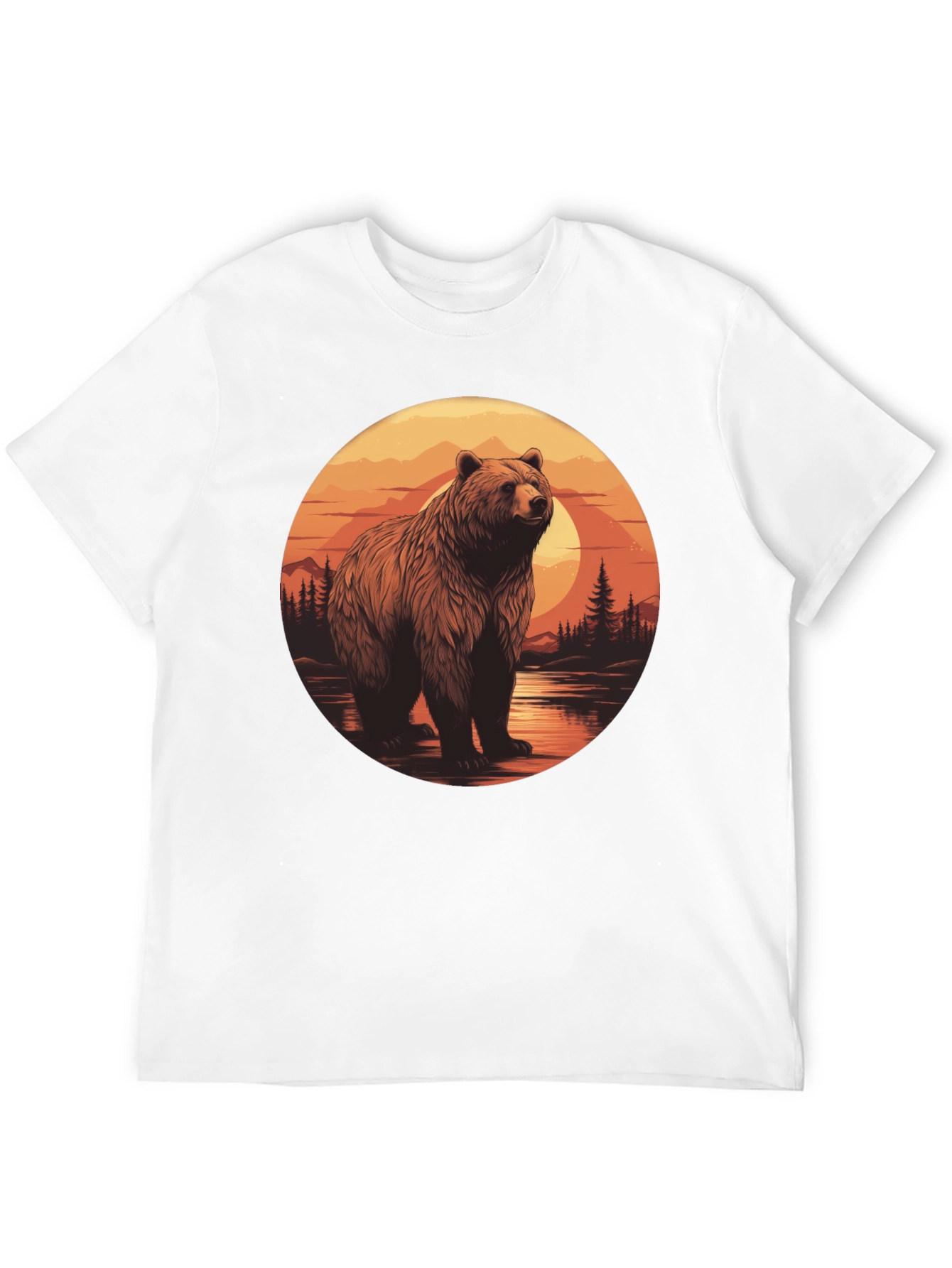 Grizzly Bear Sunset Graphic T-Shirt
