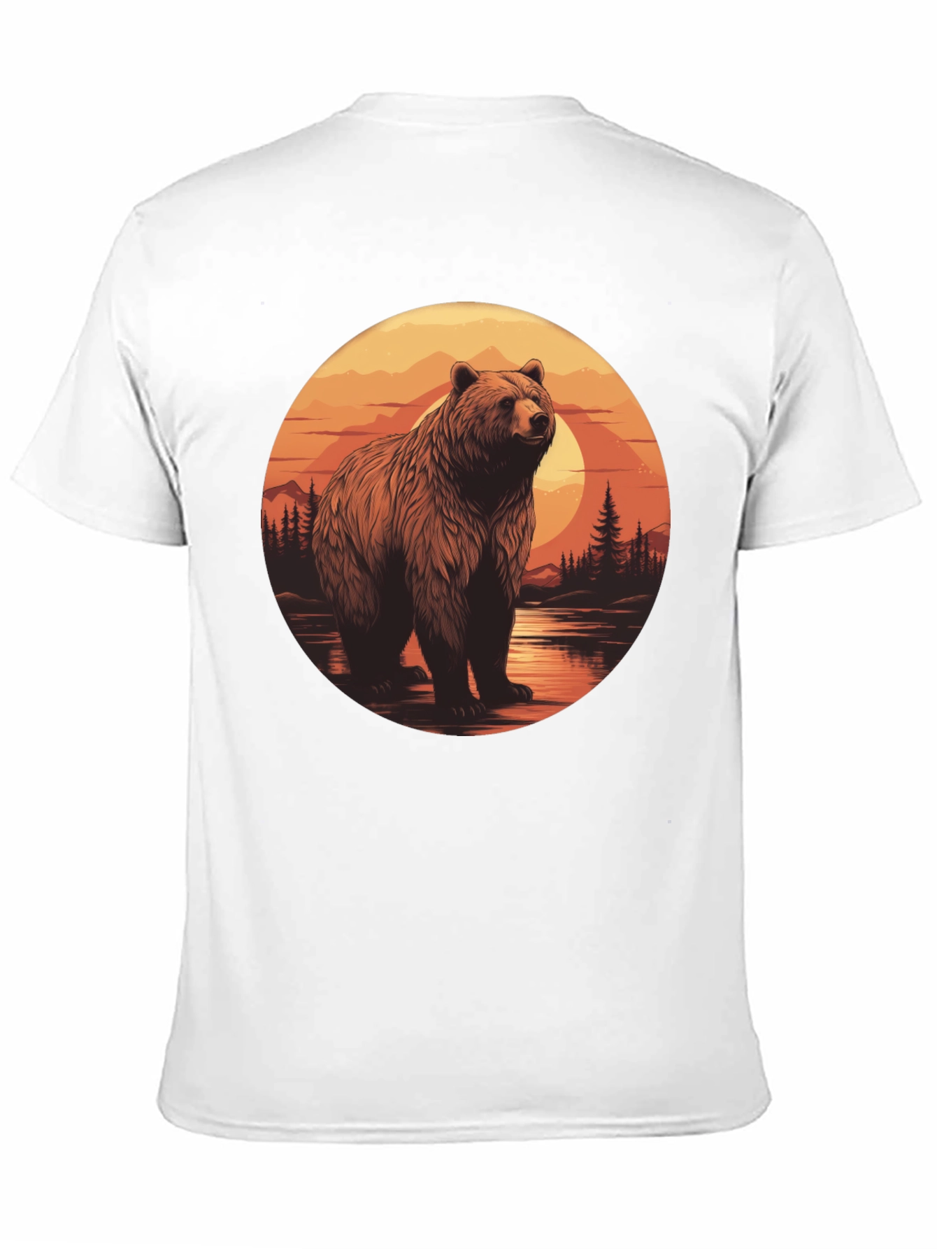 Grizzly Bear Sunset Graphic T-Shirt