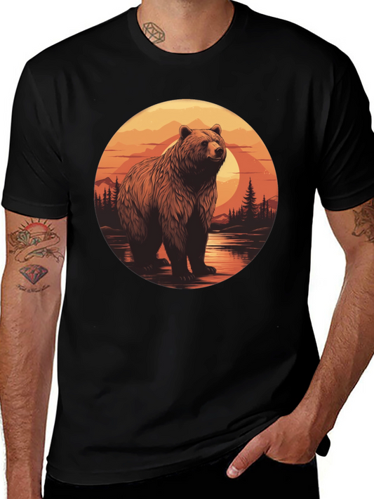 Grizzly Bear Sunset Graphic T-Shirt