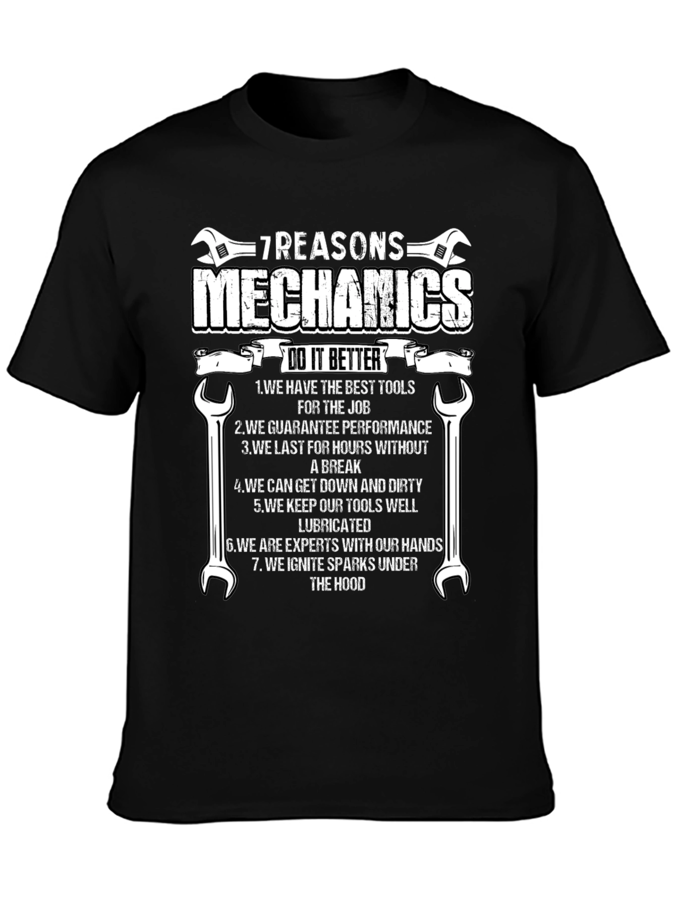 7 Reasons Mechanics T-Shirt - Humorous Mechanic Gift
