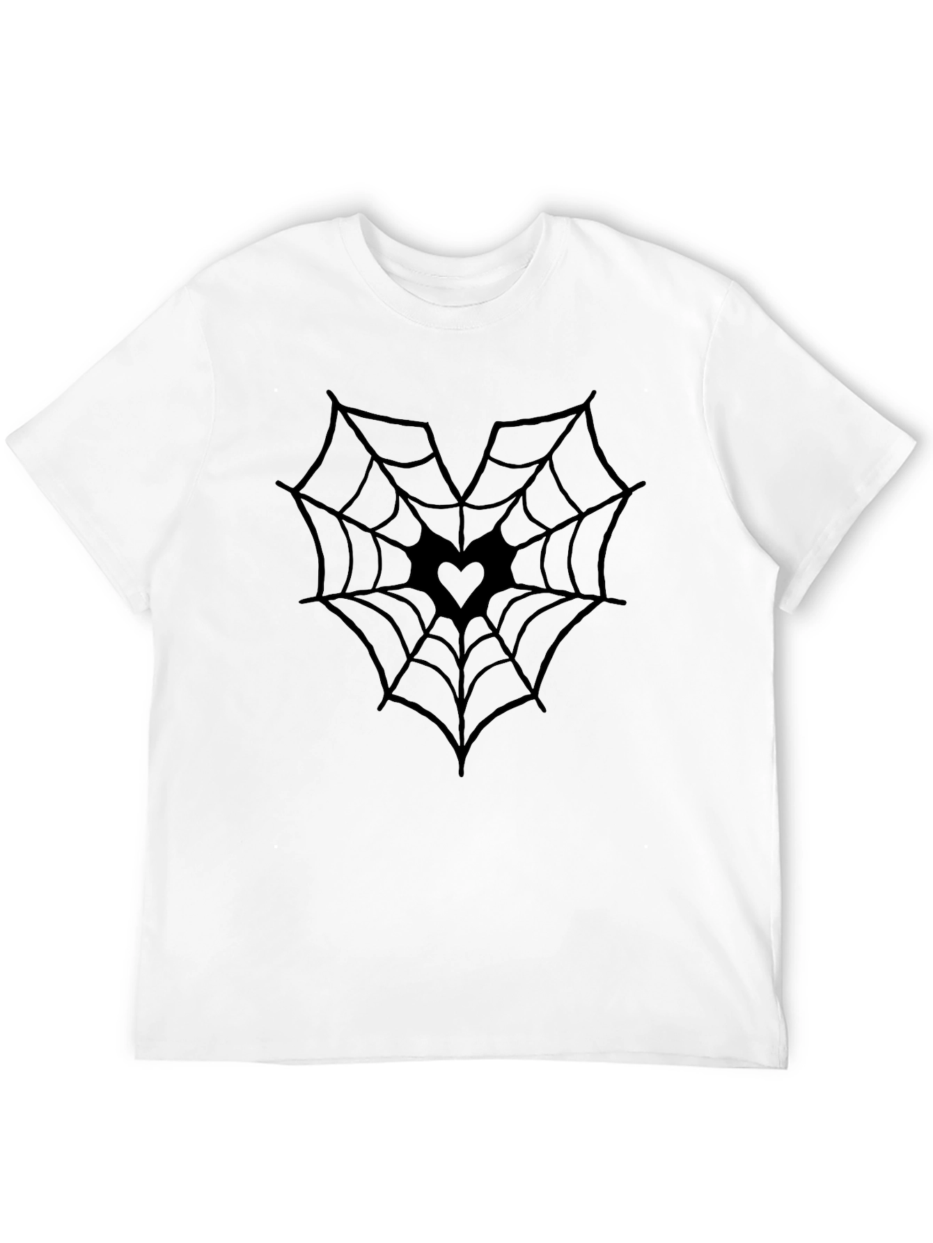 Heart Spiderweb Graphic Tee - Black T-Shirt