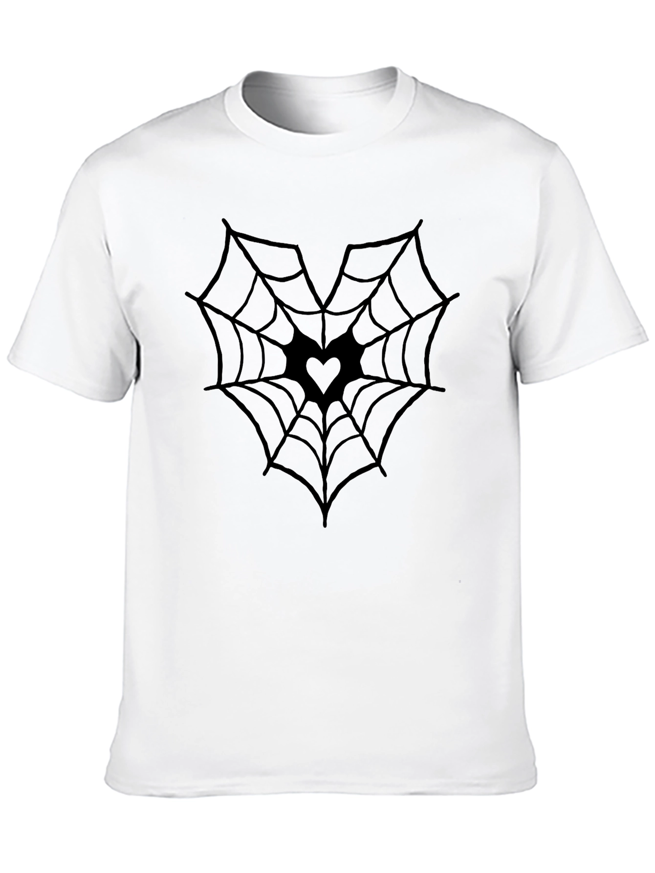 Heart Spiderweb Graphic Tee - Black T-Shirt