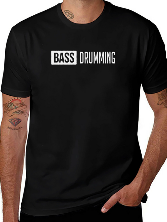 Bass Drumming Graphic Tee - Black Cotton