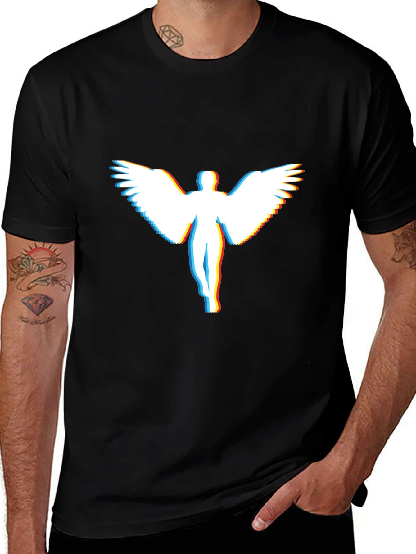 Angel Glitch Graphic T-Shirt - Modern Tee