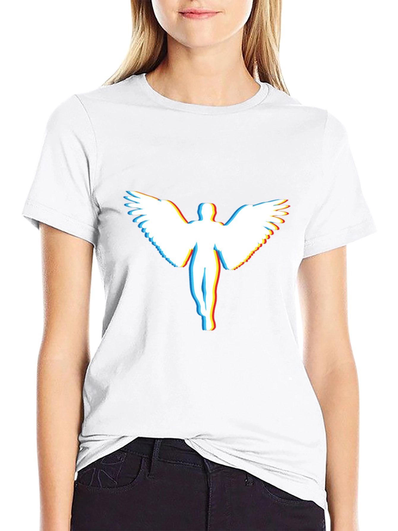 Angel Glitch Graphic T-Shirt - Modern Tee